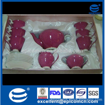 luxury gold line 17pcs fine bone china tea set in stock